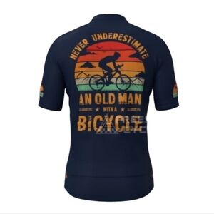 Men's Old Man Cycling Jersey - Sunset coolmax. Bicycle Cyclist NWT sz S